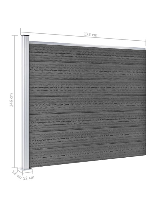Aitapaneelisarja wpc 699x146 cm musta