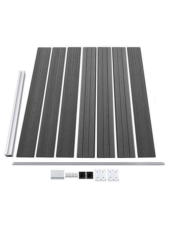 Aitapaneelisarja wpc 872x146 cm musta