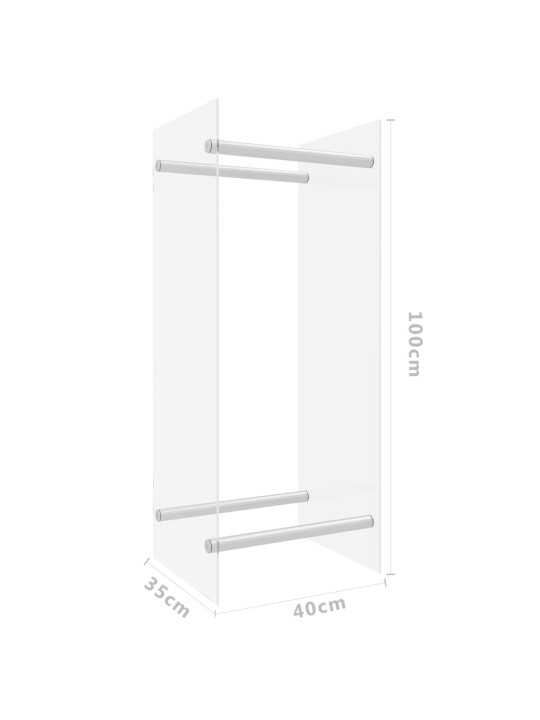 Polttopuuteline läpikuultava 40x35x100 cm karkaistu lasi