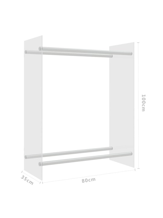 Polttopuuteline läpikuultava 80x35x100 cm karkaistu lasi