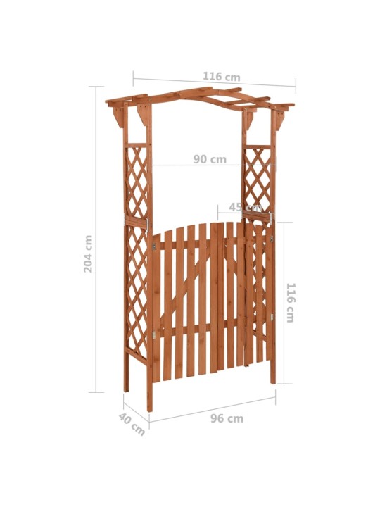 Pergola portilla 116x40x204 cm täysi kuusi