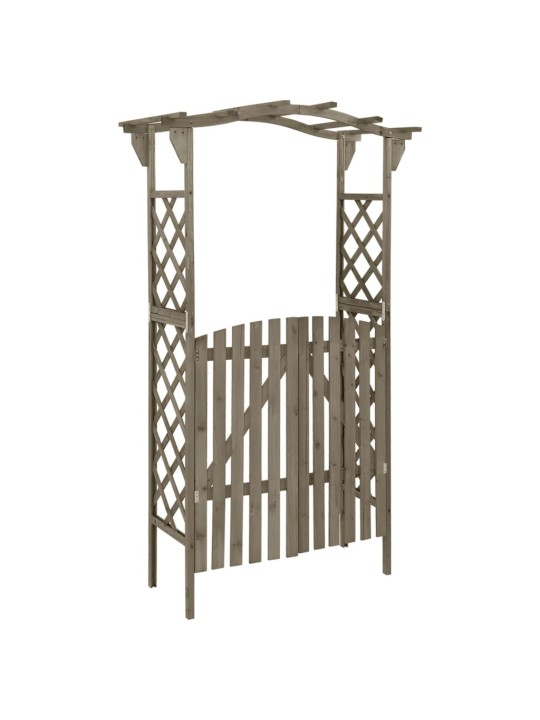 Pergola portilla 116x40x204 cm harmaa täysi kuusi