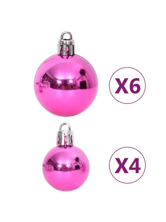 Joulukuusen koristesarja 108 kpl valkoinen ja pinkki