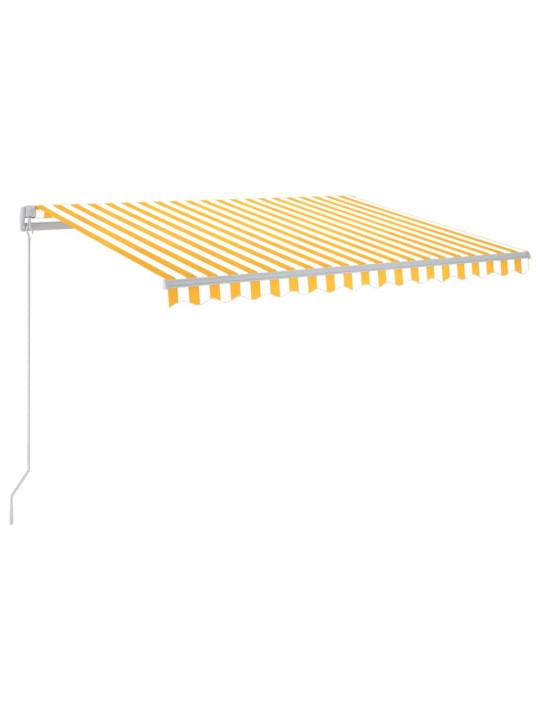 Sisäänkelattava markiisi ledillä 300x250cm keltavalkoinen