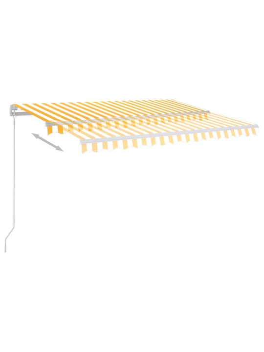 Sisäänkelattava markiisi ledillä 300x250cm keltavalkoinen