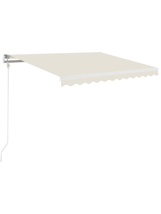 Manuaalisesti sisäänkelattava markiisi ledillä 350x250 cm kerma