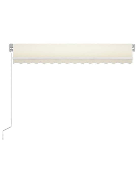 Manuaalisesti sisäänkelattava markiisi ledillä 350x250 cm kerma