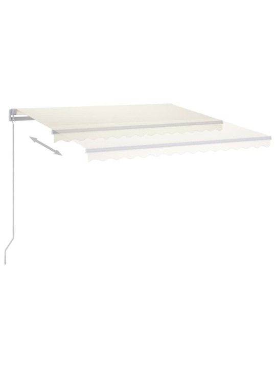 Manuaalisesti sisäänkelattava markiisi ledillä 350x250 cm kerma