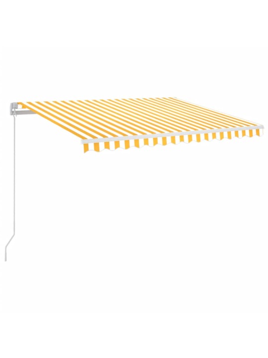 Manuaalisesti sisäänkelattava markiisi led 350x250cm keltavalk.