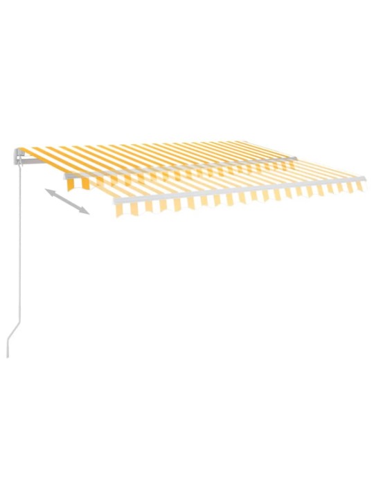 Manuaalisesti sisäänkelattava markiisi led 350x250cm keltavalk.