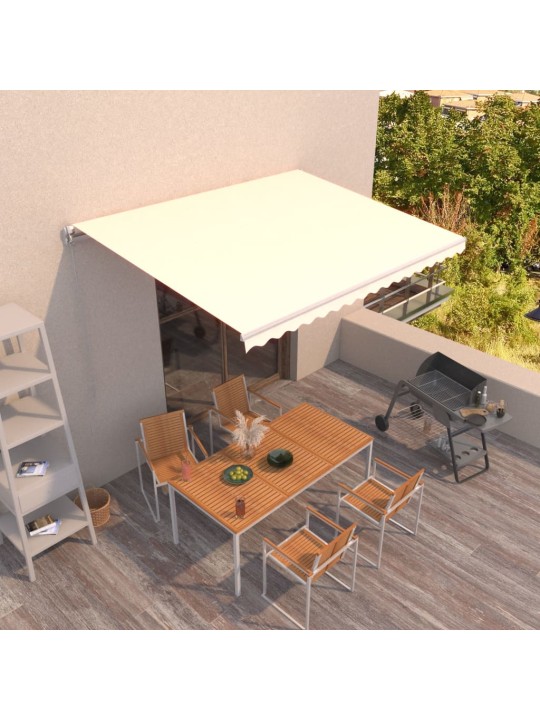 Manuaalisesti sisäänkelattava markiisi 450x300 cm kerma