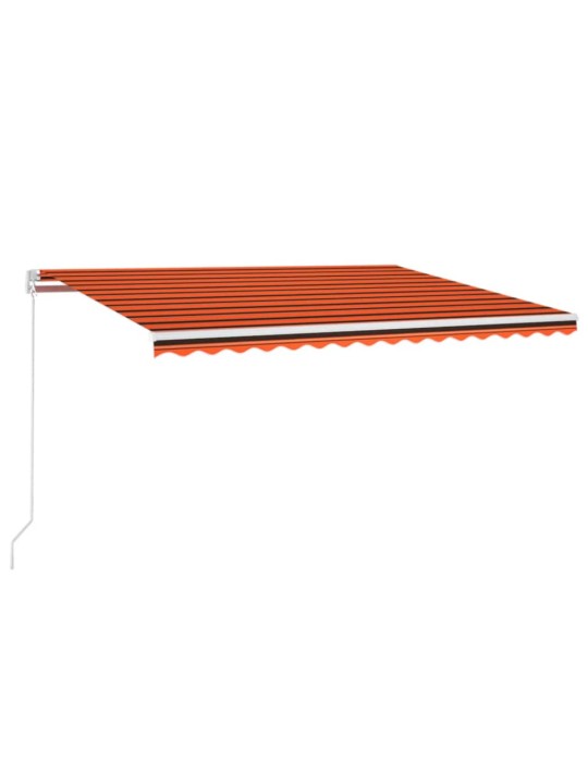 Sisäänkelattava markiisi ledillä 450x300 cm oranssiruskea