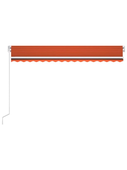 Sisäänkelattava markiisi ledillä 450x300 cm oranssiruskea