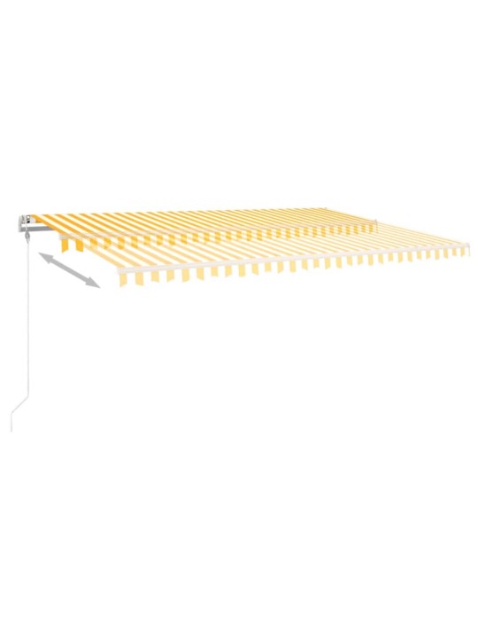 Automaattisesti sisäänkelattava markiisi 500x300 cm keltavalk.