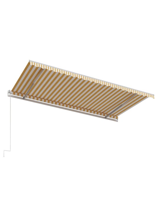 Automaattisesti sisäänkelattava markiisi 500x300 cm keltavalk.