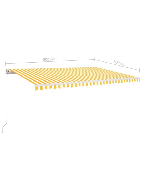 Sisäänkelattava markiisi LED/tuulisensori 500x300cm keltavalk.