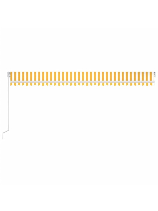 Sisäänkelattava markiisi LEDillä 600x300 cm keltavalkoinen