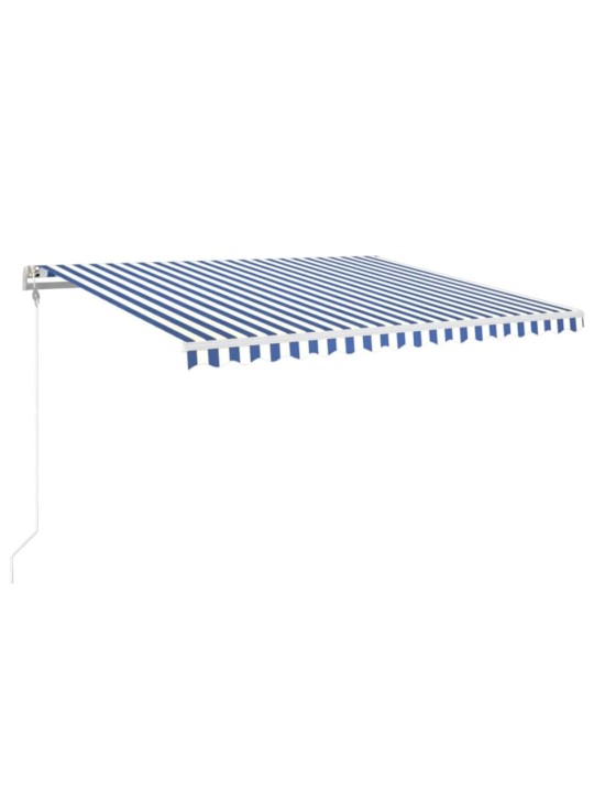 Automaattisesti sisäänkelattava markiisi 400x350 cm sinivalk.