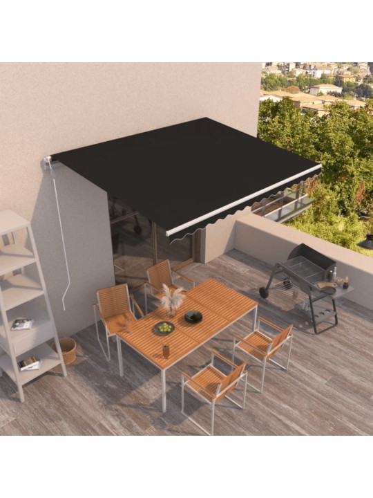 Automaattisesti sisäänkelattava markiisi 400x350 cm antrasiitti