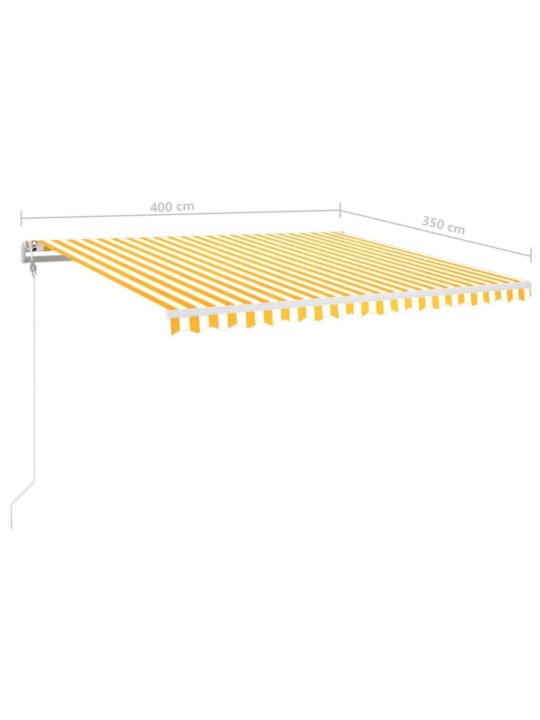 Sisäänkelattava markiisi LED/tuulisensori 400x350 cm keltavalk.