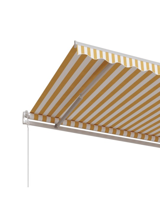 Automaattisesti sisäänkelattava markiisi 450x350 cm keltavalk.