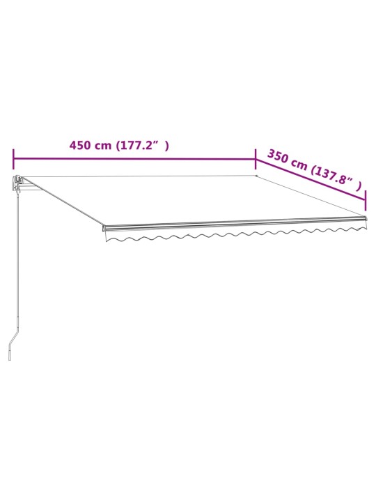 Automaattisesti sisäänkelattava markiisi 450x350 cm antrasiitti