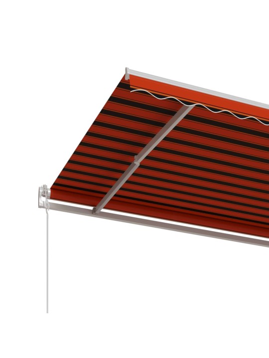 Automaattisesti sisäänkelattava markiisi 450x350cm oranssirusk.