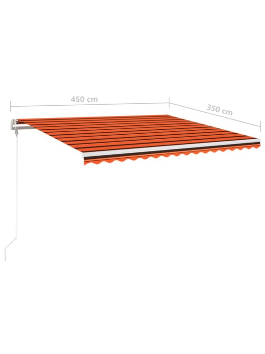 Sisäänkelattava markiisi LED/tuulisens. 450x350cm oranssi/rusk.