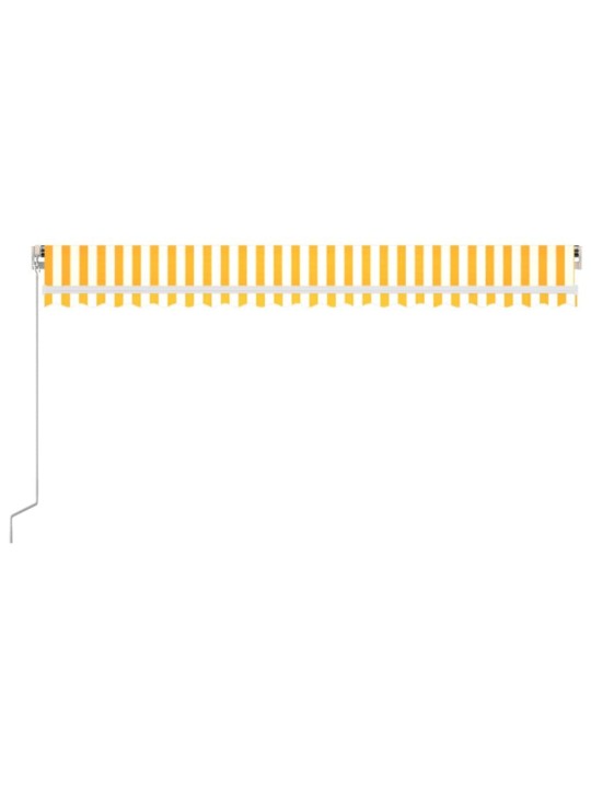 Manuaalisesti sisäänkelattava markiisi LED 500x350cm keltavalk.