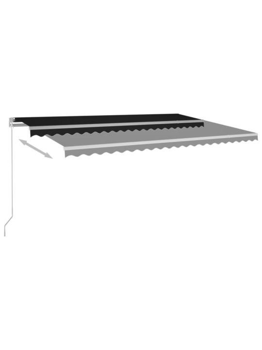 Sisäänkelattava markiisi LED-valo 500x350 cm antrasiitti