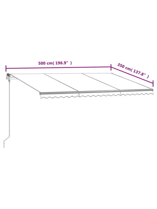 Automaattisesti sisäänkelattava markiisi 500x350 cm kerma