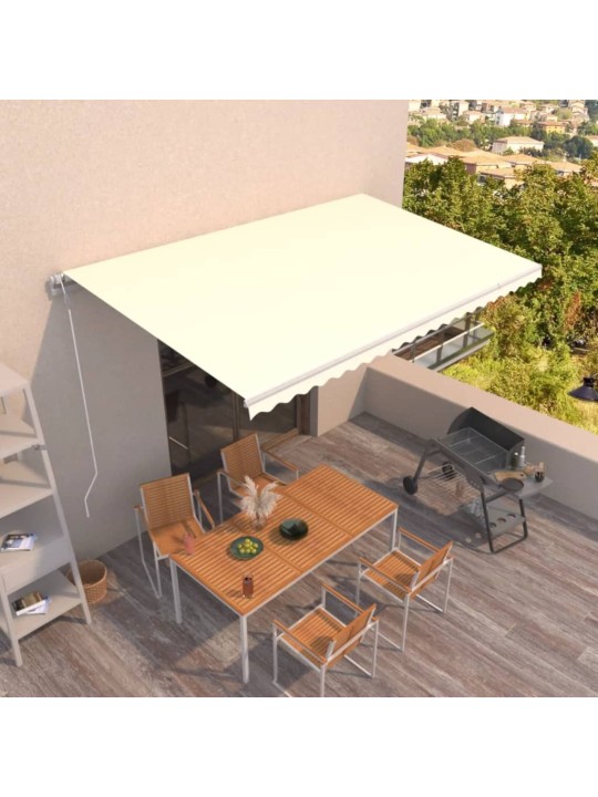 Automaattisesti sisäänkelattava markiisi 500x350 cm kerma