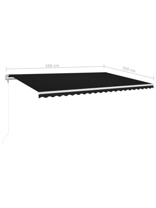 Sisäänkelattava markiisi LED/tuulisensori 500x350cm antrasiitti