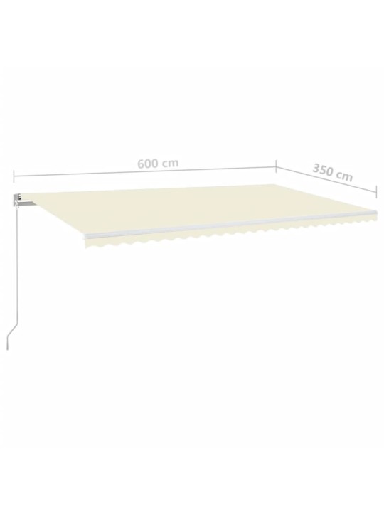 Manuaalisesti sisäänkelattava markiisi 600x350 cm kerma