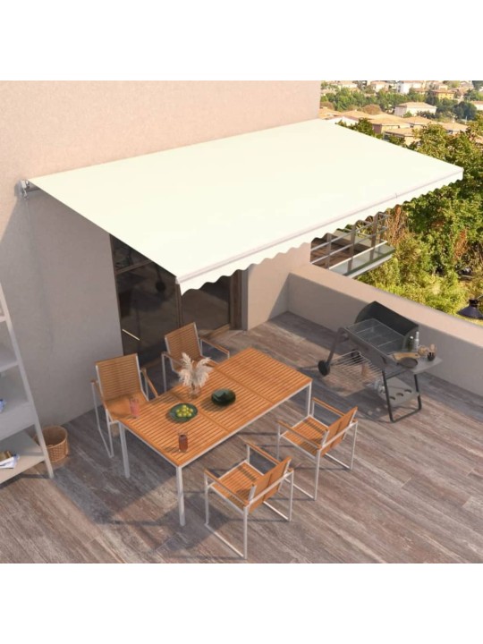 Manuaalisesti sisäänkelattava markiisi 600x350 cm kerma