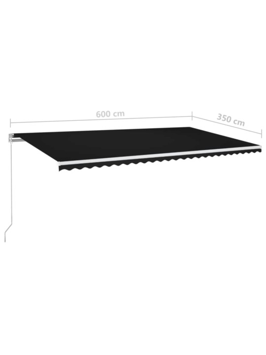 Manuaalisesti sisäänkelattava markiisi 600x350 cm antrasiitti