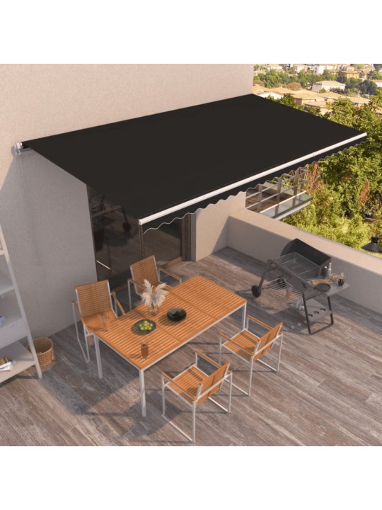 Manuaalisesti sisäänkelattava markiisi 600x350 cm antrasiitti