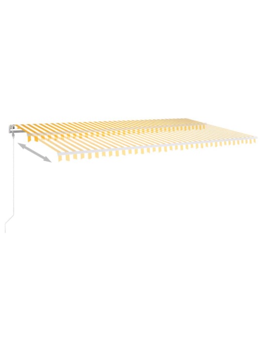 Automaattisesti sisäänkelattava markiisi 600x350 cm keltavalk.