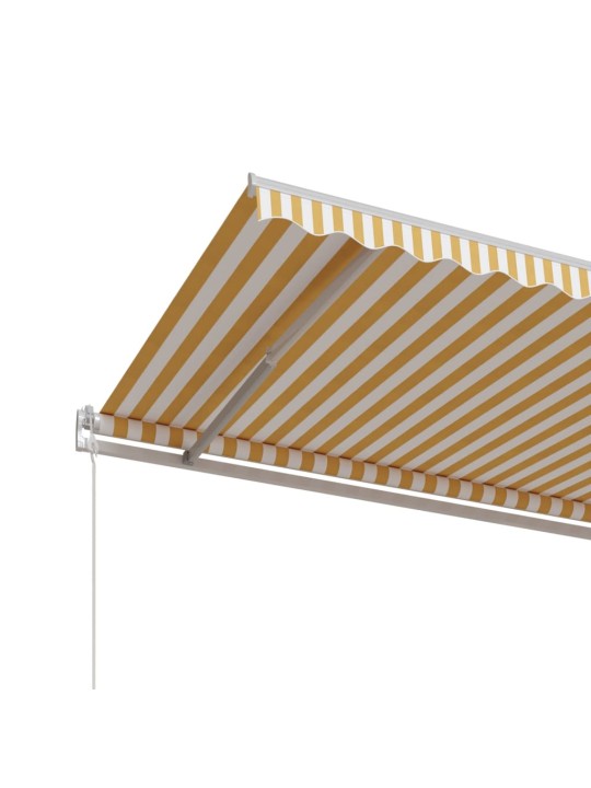 Automaattisesti sisäänkelattava markiisi 600x350 cm keltavalk.
