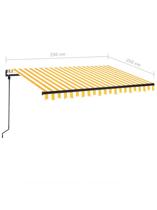 Automaattisesti sisäänkelattava markiisi 350x250cm keltavalk.