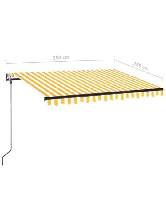 Sisäänkelattava markiisi LED/tuulisensori 350x250cm keltavalk.