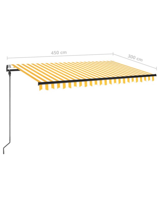 Automaattisesti sisäänkelattava markiisi 450x300cm keltavalk.