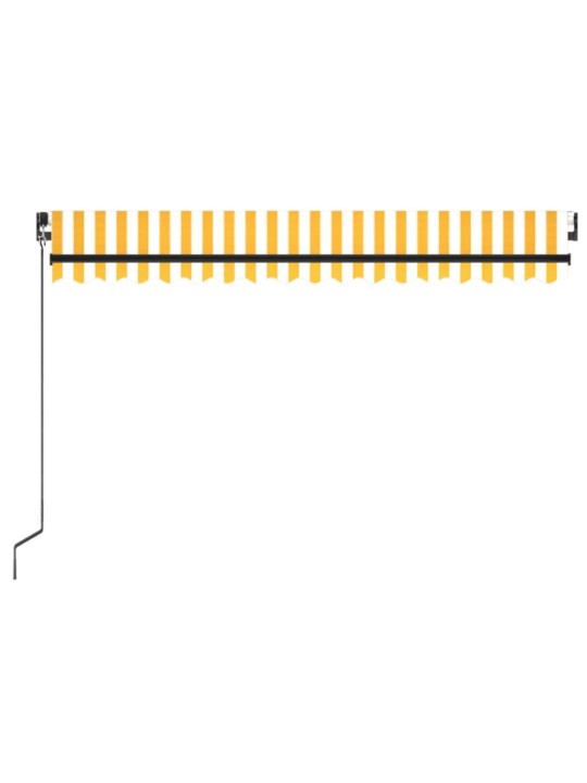 Manuaalisesti sisäänkelattava markiisi 400x350cm keltavalkoinen
