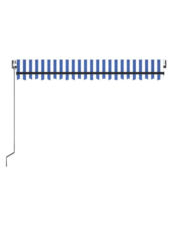 Automaattisesti sisäänkelattava markiisi 400x350 cm sinivalk.