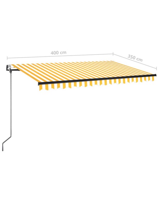 Automaattisesti sisäänkelattava markiisi 400x350 cm keltavalk.