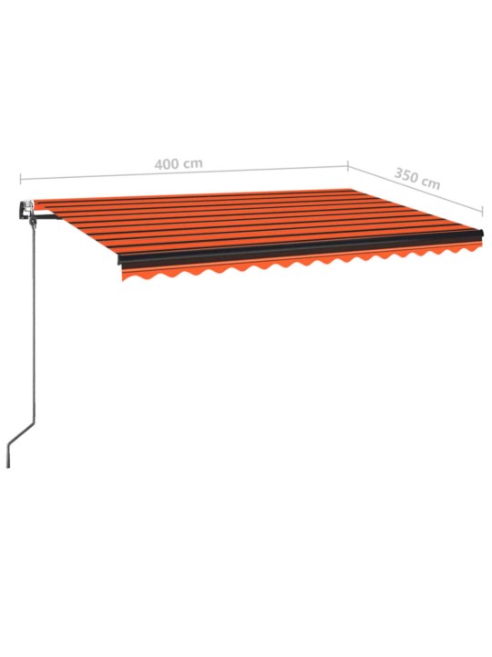 Automaattisesti sisäänkelattava markiisi 400x350cm oranssi/rusk