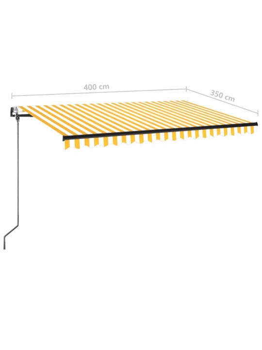 Sisäänkelattava markiisi LED/tuulisensori 400x350 cm keltavalk.