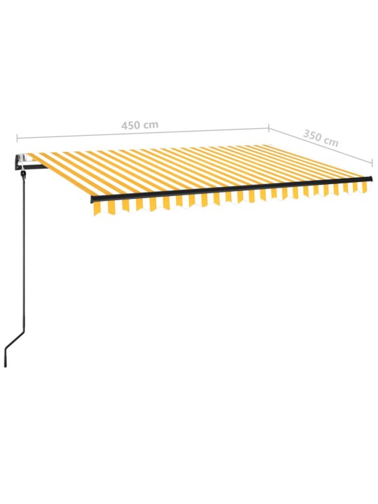 Automaattisesti sisäänkelattava markiisi 450x350 cm keltavalk.