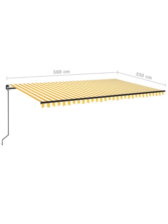 Manuaalisesti sisäänkelattava markiisi 500x350 cm keltavalk.