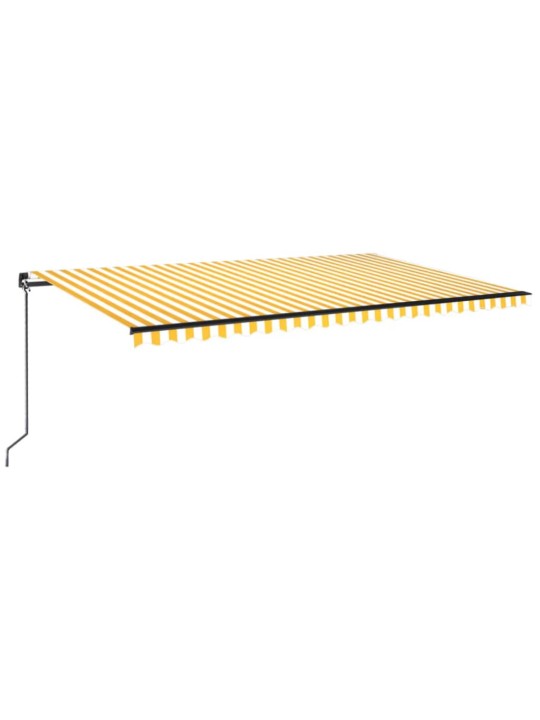 Manuaalisesti sisäänkelattava markiisi LED 500x350cm keltavalk.